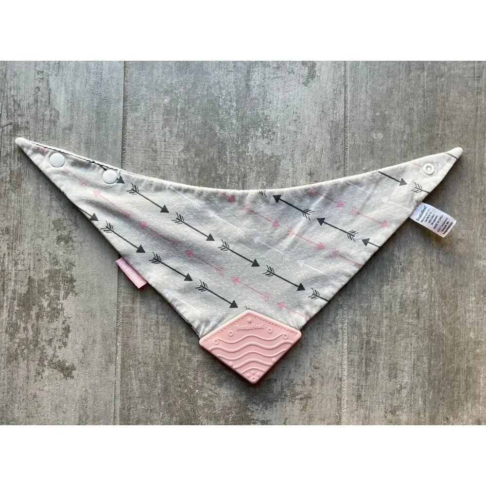 BooginHead Teether Bib with Attached Silicone Teething Tip NEW Boho Baby Girl